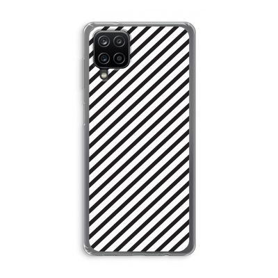 Strepen zwart-wit: Samsung Galaxy A12 Transparant Hoesje