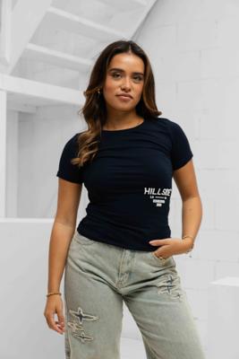 Hillside Stripe T-Shirt Dames Donkerblauw - Maat S - Kleur: Grijs | Soccerfanshop
