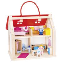 Goki Suitcase Doll's house with accessories poppenhuis