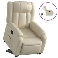 vidaXL Sta-op-stoel elektrisch kunstleer crèmekleurig - thumbnail