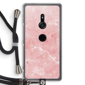 Roze marmer: Sony Xperia XZ2 Transparant Hoesje met koord
