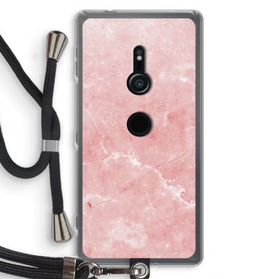 Roze marmer: Sony Xperia XZ2 Transparant Hoesje met koord