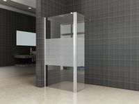 Saqu Splash zijwand met chroom scharnierprofiel links 35x200cm Nano semi-gesatineerd