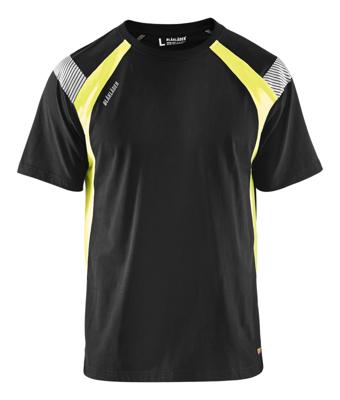 Blåkläder T-Shirt Visible 33321030 | Zwart/High-Vis Geel | Maat XS - 7330509595428