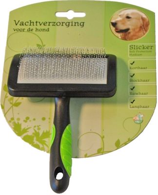 Hondenborstel slicker soft medium - Gebr de boon
