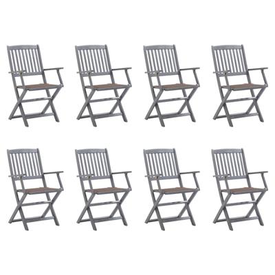 Tuinstoelen 8 st inklapbaar met kussens massief acaciahout