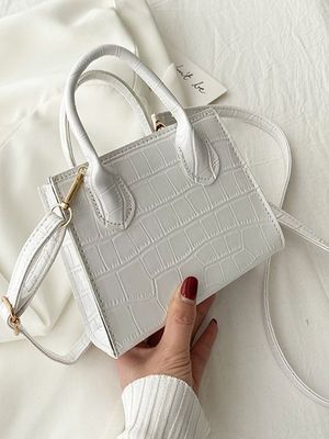 Krokodil Patroon Handbediend Een Schouder Crossbody Klein Plein Tas Krokodil Patroon Handbediend Een Schouder Crossbody Klein Plein Tas