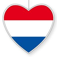 Nederland hangdecoratie hart 14 cm   -
