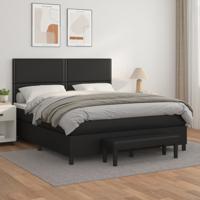 Boxspring met matras kunstleer zwart 180x200 cm