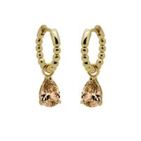 Karma Oorringen Hinged Hoops Zirconia Anna Champaign | Goud