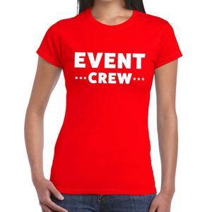 Event crew / personeel tekst t-shirt rood dames