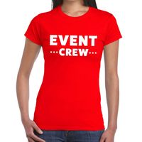 Event crew / personeel tekst t-shirt rood dames