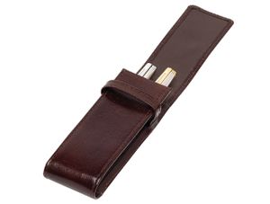 Etui leer - geschikt voor 2 pennen - Bruin buffelleer
