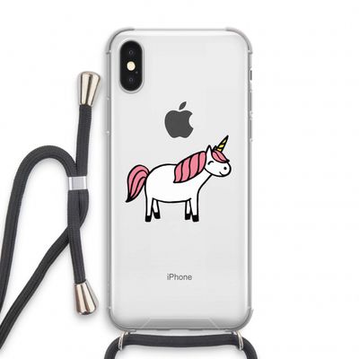 Eenhoorn: iPhone XS Transparant Hoesje met koord