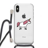 Eenhoorn: iPhone XS Transparant Hoesje met koord