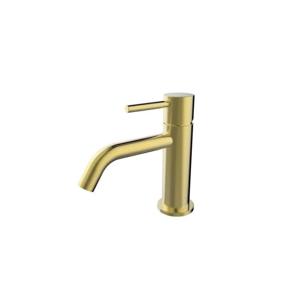 Wiesbaden Wastafelmengkraan Opbouw Style Uitloop 6.5 cm 1-hendel Geborsteld Messing Goud