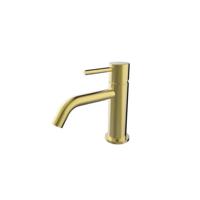 Wiesbaden Wastafelmengkraan Opbouw Style Uitloop 6.5 cm 1-hendel Geborsteld Messing Goud Wiesbaden Wastafelmengkraan Opbouw Style Uitloop 6.5 cm 1-hendel Geborsteld Messing Goud