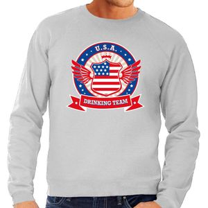 Grijze USA drinking team sweater heren