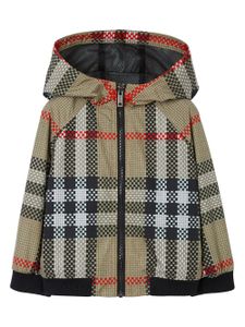 Burberry Kids veste à capuche avec motif à carreaux - Tons neutres