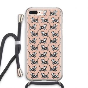 Zwarte poes: iPhone 7 PLUS Transparant Hoesje met koord