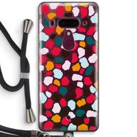 Colored Giraffe: HTC U12+ Transparant Hoesje met koord