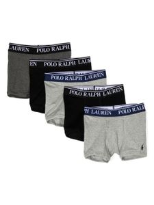 POLO RALPH LAUREN KIDS lot de cinq boxers à bande logo - Noir