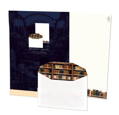 Briefpapier met enveloppen: Boeken, Die Klosterbibliothek, Maria Laach