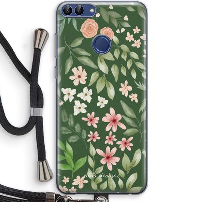 Botanical green sweet flower heaven: Huawei P Smart (2018) Transparant Hoesje met koord