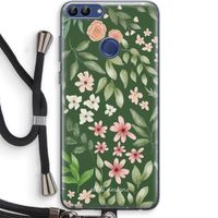 Botanical green sweet flower heaven: Huawei P Smart (2018) Transparant Hoesje met koord