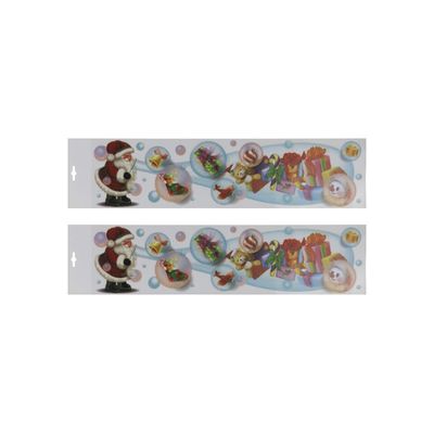 2x stuks kerstman met bellenblaas raamstickers