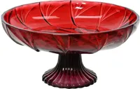 Decoris schaal glas deco 20x10cm rood Decoris schaal glas deco 20x10cm rood