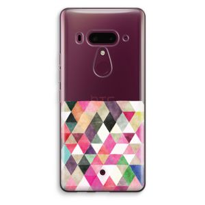 Gekleurde driehoekjes: HTC U12+ Transparant Hoesje