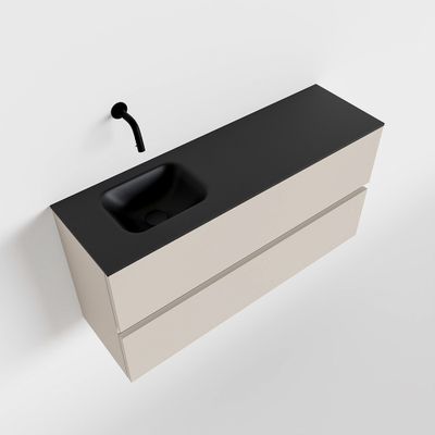 Toiletmeubel Mondiaz Ada | 100 cm | Meubelkleur Linen | Lex wastafel Urban Links | Zonder kraangat