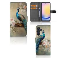 Telefoonhoesje | Met pasjeshouder | voor Samsung Galaxy A25 Vintage Pauwen