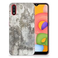 Samsung Galaxy A01 TPU Siliconen Hoesje Beton Print - thumbnail