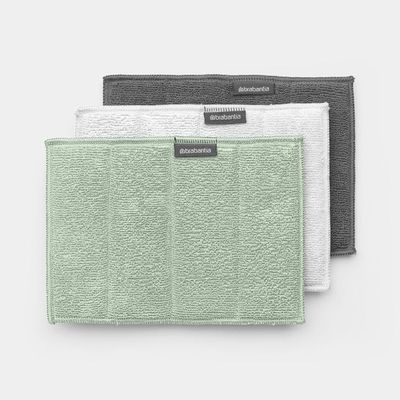 Brabantia sinkside 3 microvezel schoonmaakdoekjes jade green