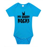 Daddy rocks cadeau baby rompertje blauw jongens - thumbnail