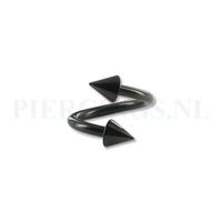 Twister 1.6 mm zwart spikes 10 mm - thumbnail