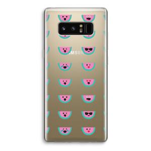 Smiley watermeloenprint: Samsung Galaxy Note 8 Transparant Hoesje