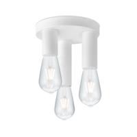 Moderne LED PlafondlampMarna19/19/16.5cm, Wit, 3 lichts Plafondlamp gemaakt van metaalgeschikt voor E27 fitting