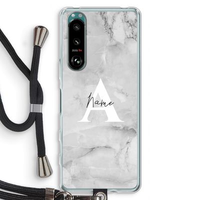 Ivory Marble: Sony Xperia 5 III Transparant Hoesje met koord
