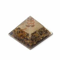 Orgonite Piramide Tijgeroog met Bergkristal Punt (70 mm) - thumbnail