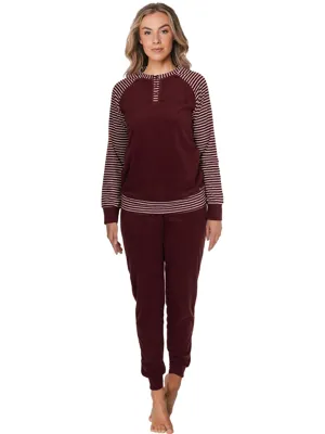 Pastunette dames pyjama Badstof - NOS - Warme winter pyjama bordeaux