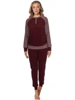 Pastunette dames pyjama Badstof - NOS - Warme winter pyjama bordeaux