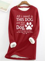 Women's All I Need Is This Dog And That Other Dog Simple Warmth Fleece Sweatshirt - thumbnail
