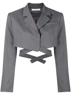 Rokh blazer crop à design portefeuille - Gris