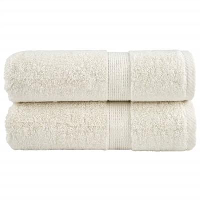 VidaXL Premium washandjes solund 2 stuks crème 30x30 cm 600 g/m2