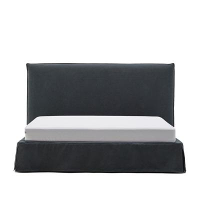 Kave Home Bed 'Jaira' Linnenmix, 180 x 200cm, kleur Antraciet