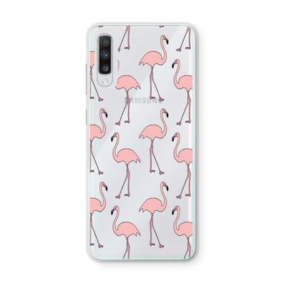 Anything Flamingoes: Samsung Galaxy A70 Transparant Hoesje