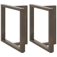 Eettafelpoten 2 st T-vormig 70x35x(72-73) cm staal naturel